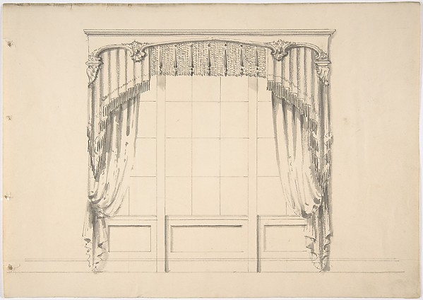 Anonymous, British, 19th century, Design for Fringed Curtains