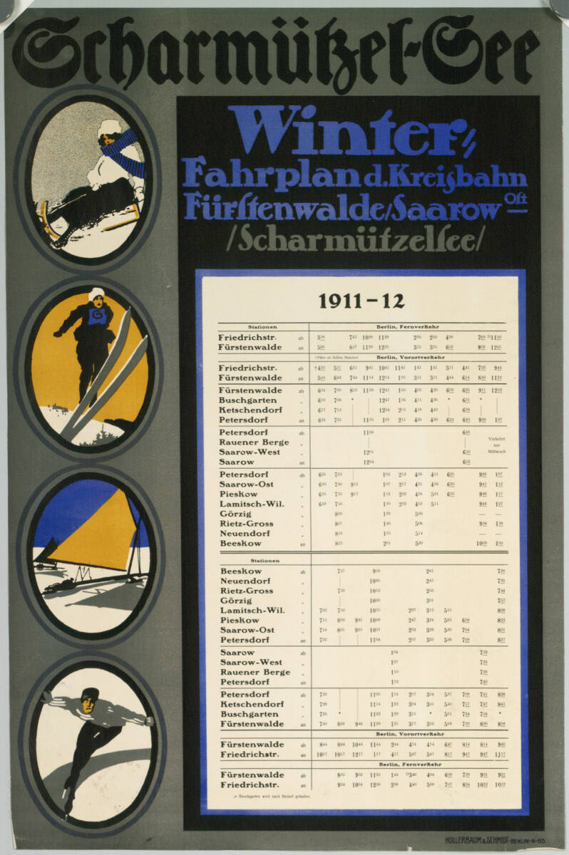 Anonym, Scharmützel-See; Winter-Fahrplan der Kreisbahn Fürstenwalde/Saarow/Scharmützelsee 1911-12