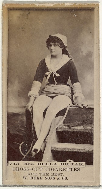 W. Duke, Sons & Co., Card Number 743, Miss Bella Biltar, from the Actors and Actresses series (N145-3) issued by Duke Sons & Co. to promote Cross Cut Cigarettes