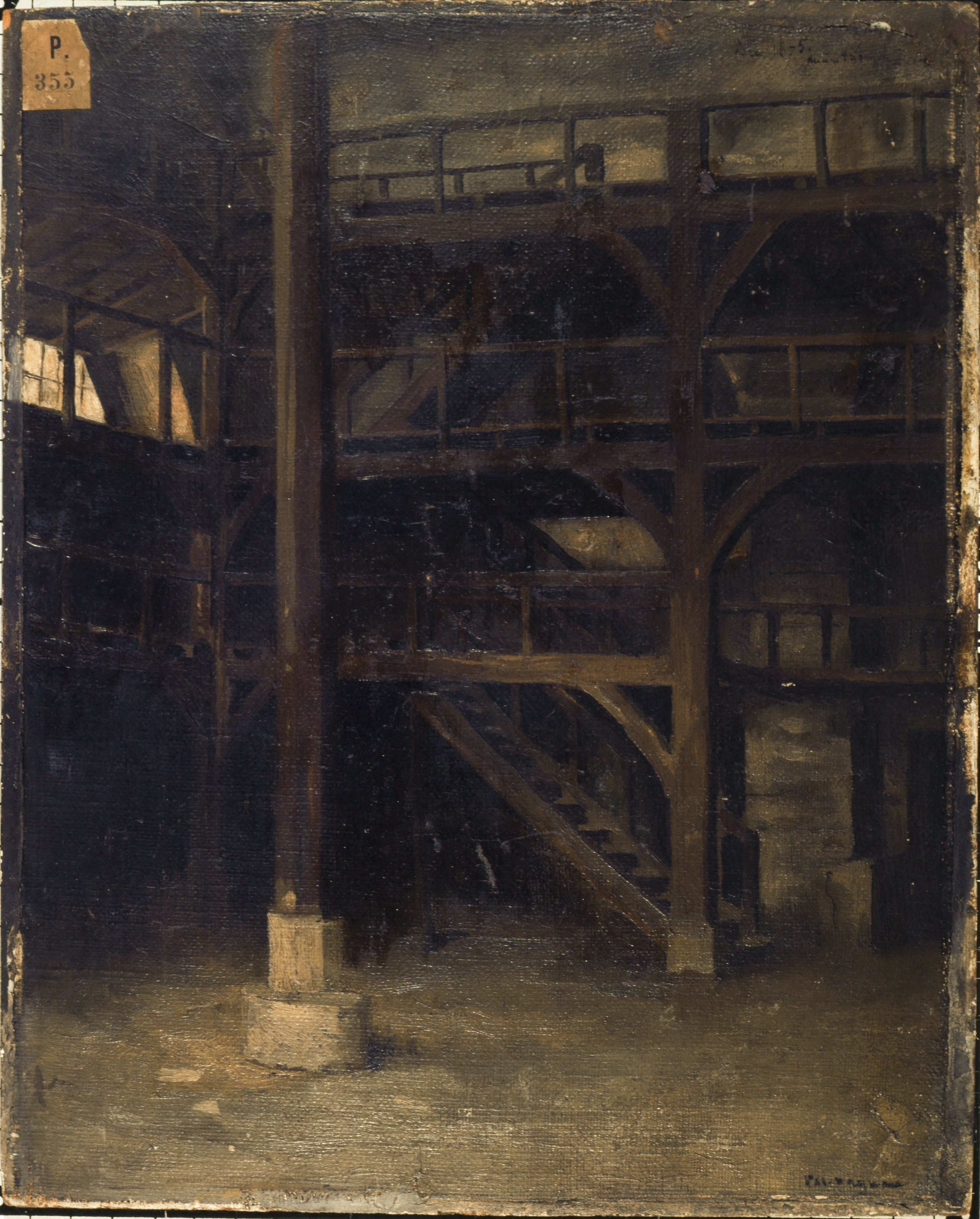 Pascal Adolphe Jean Dagnan-Bouveret, Vue intérieure de l'ancien manège de la rue Sainte-Marguerite, à l'emplacement de l'actuelle rue Gozlin, ayant servi de tribunal révolutionnaire