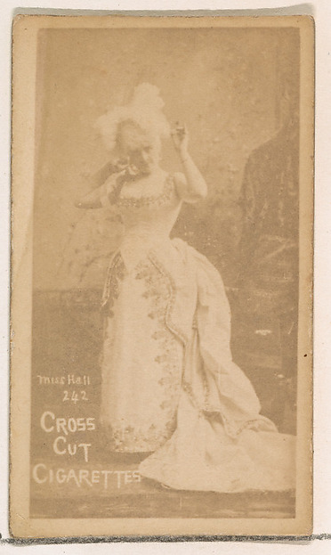 W. Duke, Sons & Co., Card Number 242, Miss Hall, from the Actors and Actresses series (N145-1) issued by Duke Sons & Co. to promote Cross Cut Cigarettes