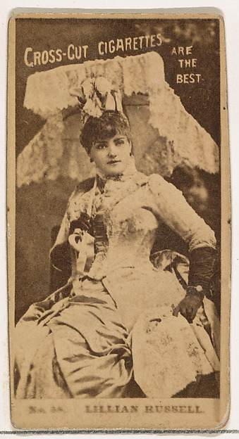 W. Duke, Sons & Co., Lillian Russell, from the Actors and Actresses series (N145-2) issued by Duke Sons & Co. to promote Cross Cut Cigarettes