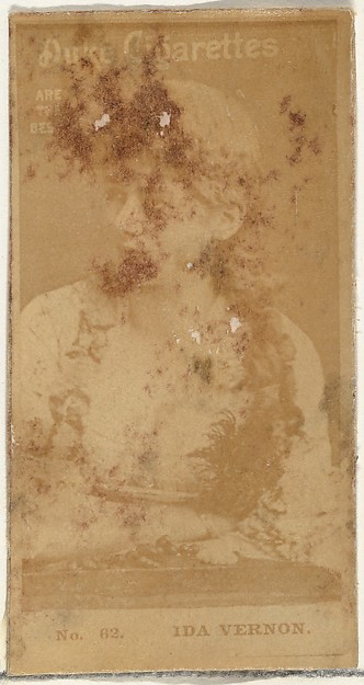 W. Duke, Sons & Co., Card Number 62, Ida Vernon, from the Actors and Actresses series (N145-6) issued by Duke Sons & Co. to promote Duke Cigarettes