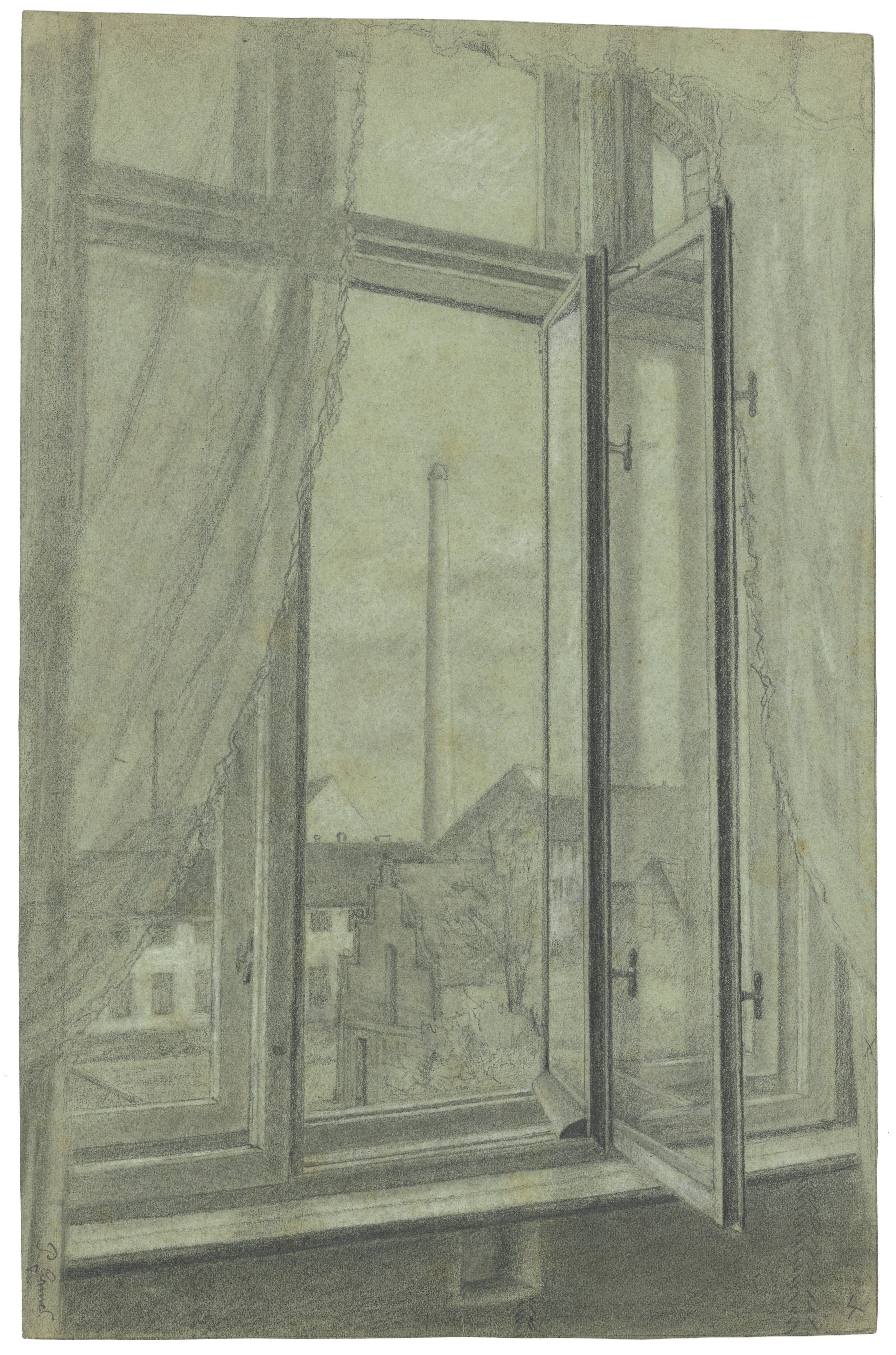 Paul Grund, Fürstenberg (Oder) (Eisenhüttenstadt): Blick aus Fenster auf Glasfabrikgelände