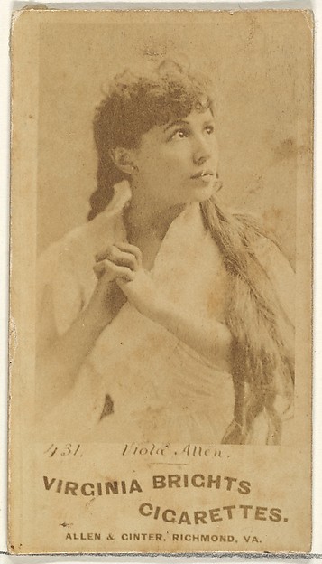 Allen & Ginter, Card 431, Viola Allen, from the Actors and Actresses series (N45, Type 1) for Virginia Brights Cigarettes