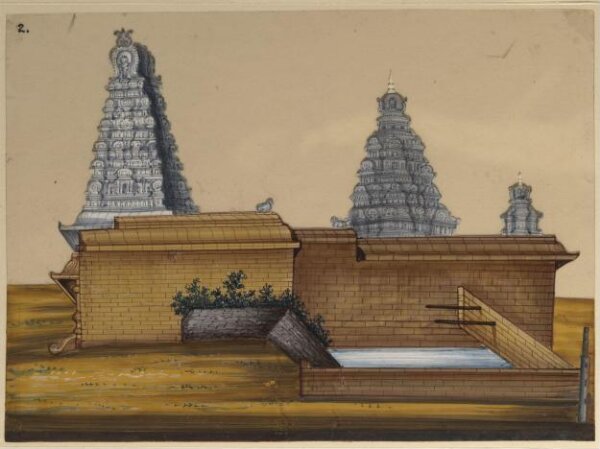 Unknown, One of sixteen paintings of unidentified South Indian temples.