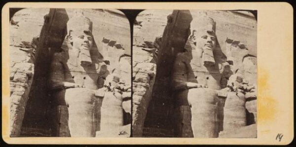 Francis Frith, Stereoscopic photograph of the Colossal Statue of Ramesses in Thebes