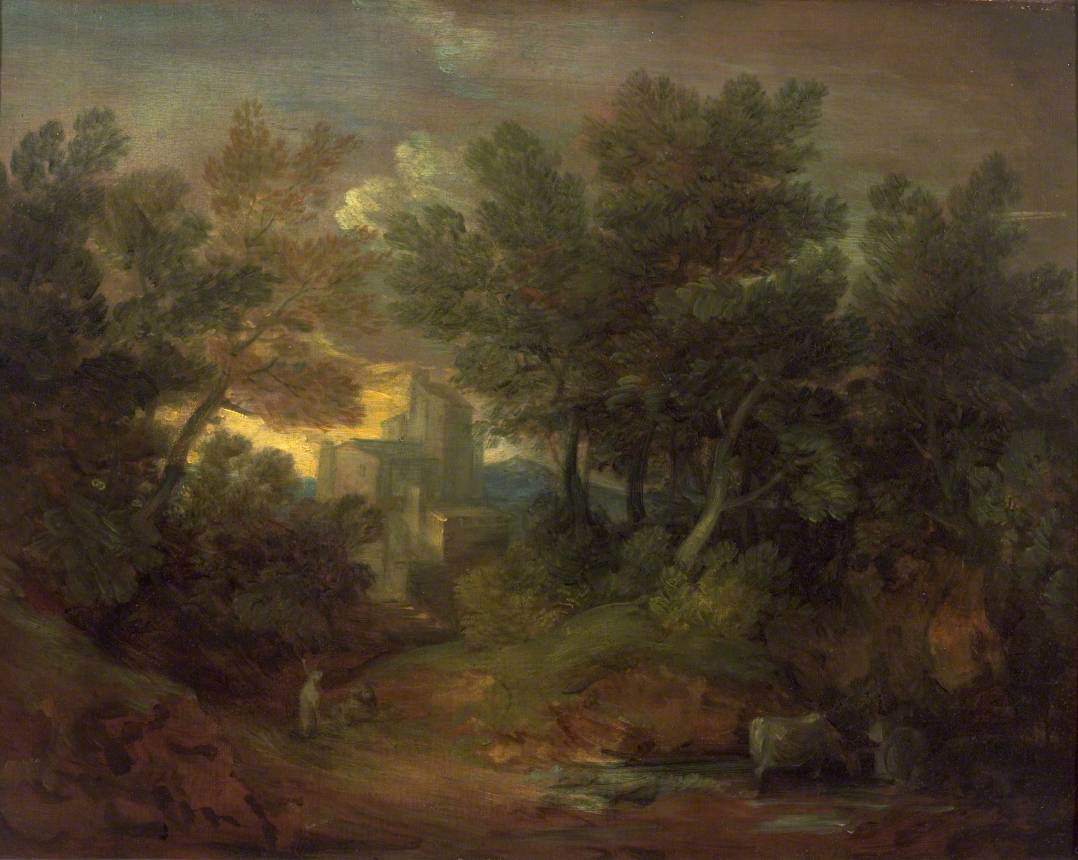 Thomas Gainsborough, Woody Landscape with Building