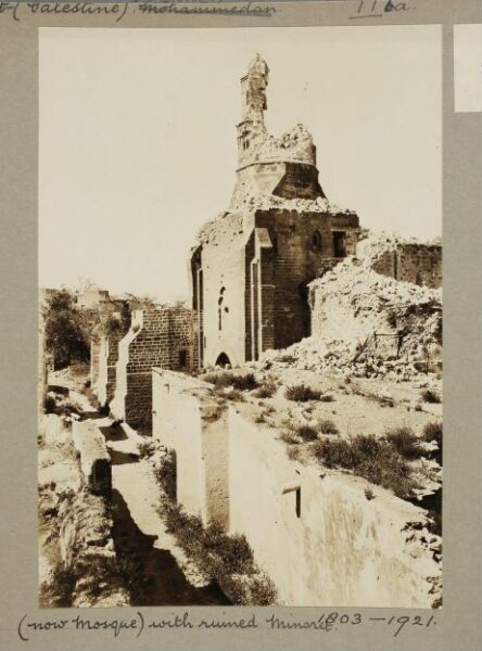K.A.C. Creswell, Palestine, Gaza, Church (now Mosque), with ruined minaret