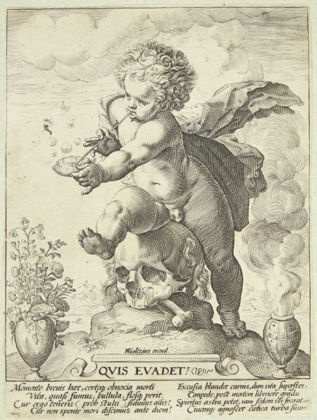Hendrick Goltzius, Allegori over livets flygtighed ("Quis Evadet?")