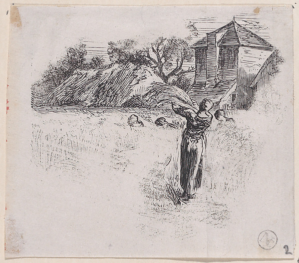 Charles Jacque, Woman Carrying Sheaf