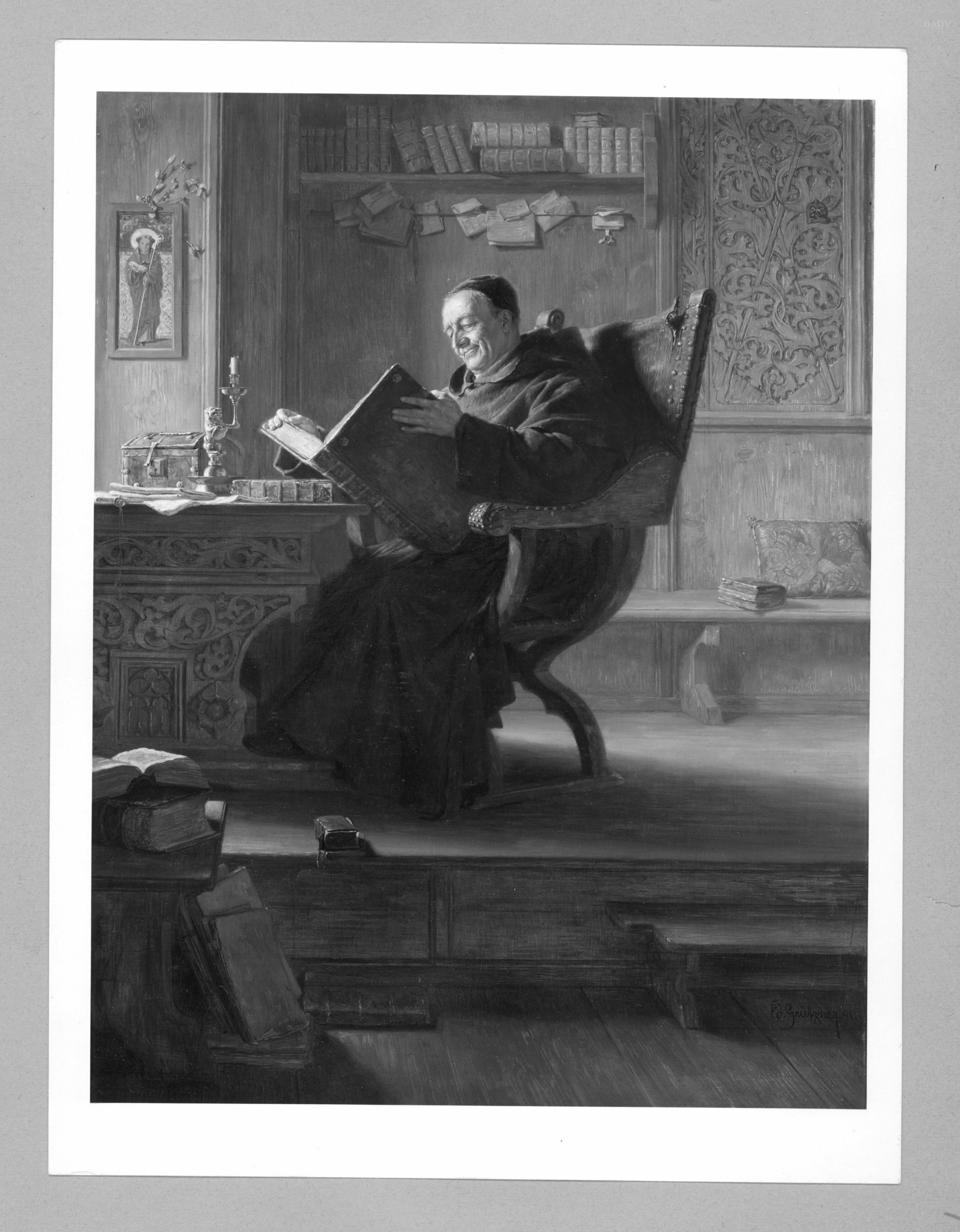 Eduard von Grützner, Lesender Mönch