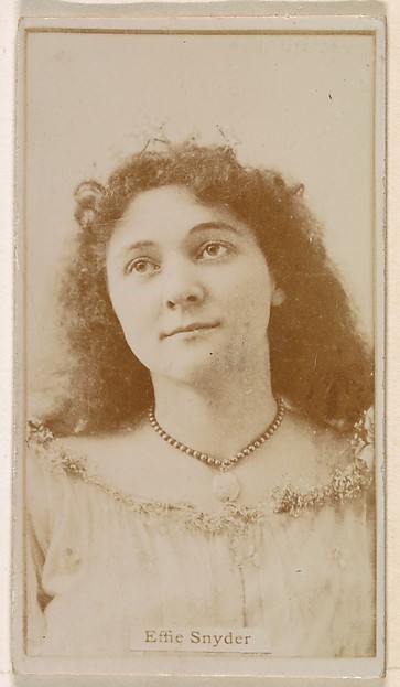 Kinney Brothers Tobacco Company, Effie Snyder, from the Actresses series (N245) issued by Kinney Brothers to promote Sweet Caporal Cigarettes