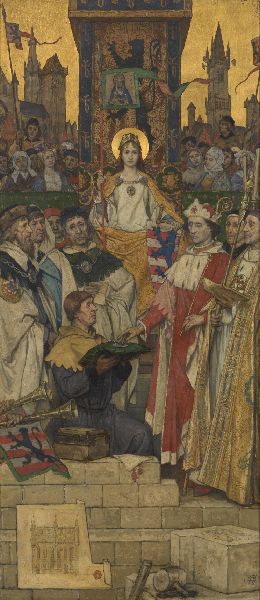 Albrecht De Vriendt, Louis of Male Laying the Foundation Stone of the Town Hall