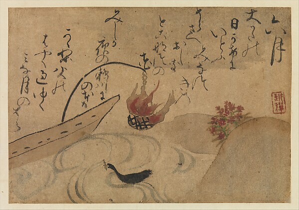 Ogata Kenzan, “Sixth Month” from Fujiwara no Teika’s “Birds and Flowers of the Twelve Months”