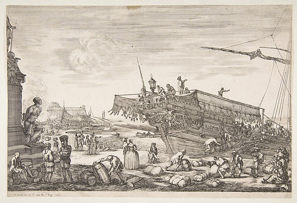 Stefano della Bella, Loading a galley, from "Views of the port of Livorno" (Vues du port de Livourne)