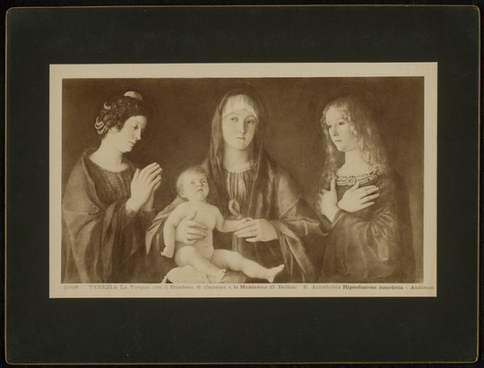 Giovanni Bellini, Gallerie dell’Accademia (Accademia), Venedig Gemälde: Ansicht, Gemälde »Madonna mit Hl. Katharina und Maria Magdalena« von Bellini