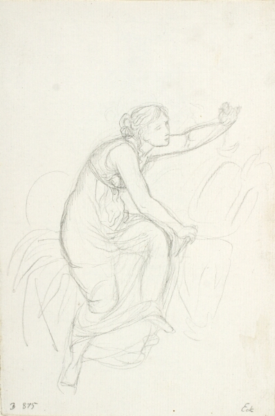 C.W. Eckersberg, Psyche betragter den sovende Amor, studie til Psyche