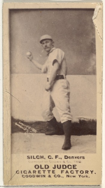 Goodwin & Company, Ed "Baldy" Silch, Center Field, Denver, from the Old Judge series (N172) for Old Judge Cigarettes