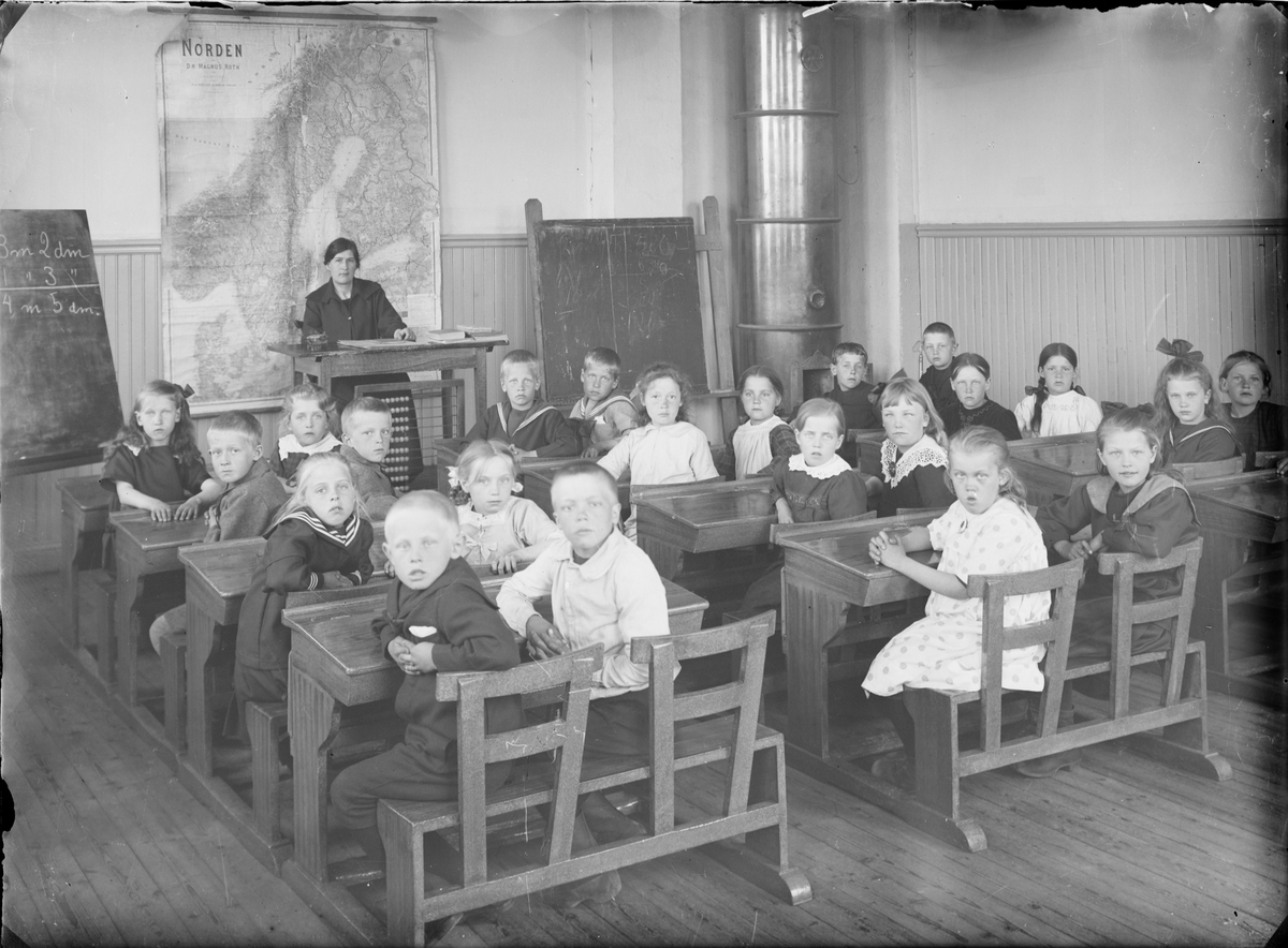 Skötsner-Edhlund, Skolklass i Börstils kyrkskola, Börstils, Uppland