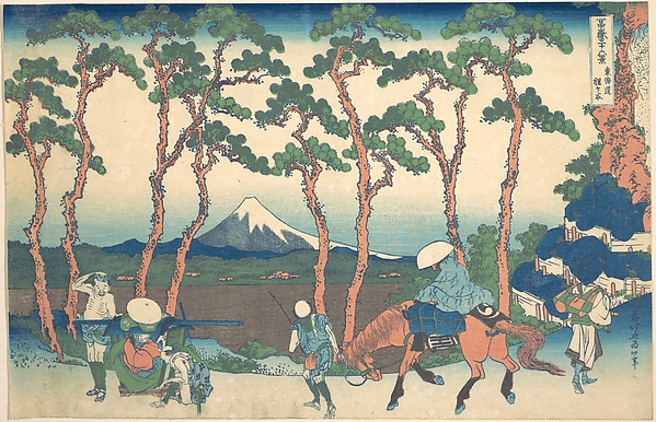 Katsushika Hokusai, Hodogaya on the Tōkaidō (Tōkaidō Hodogaya), from the series Thirty-six Views of Mount Fuji (Fugaku sanjūrokkei)