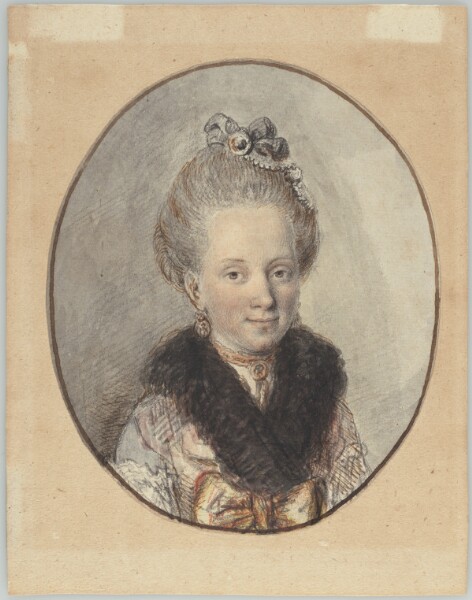Christian Wilhelm Ernst Dietrich, Portrait of a Young Woman with a Fur Collar
