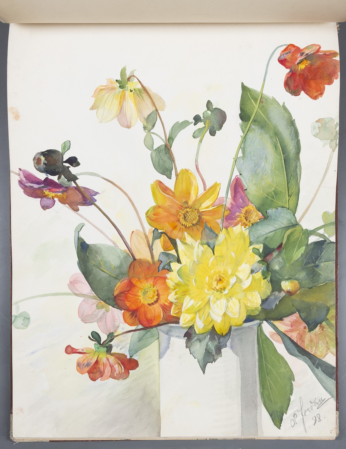 Paul Jordan, Blumen: Dahlien-Strauß
