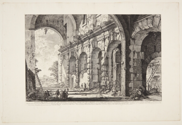 Giovanni Battista Piranesi, Den øvre del af burene til de vilde dyr, bygget af Domitian og placeret i tilknytning til Flavian's amfiteater, også kaldet Curia Hostillia
