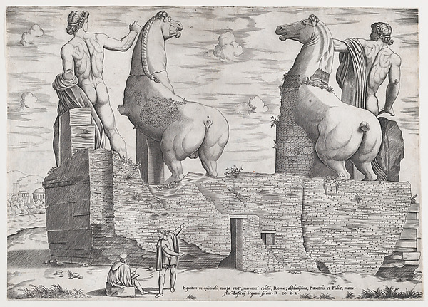 Anonymous, View of the Back of Statues of the Dioscuri at the Quirinal