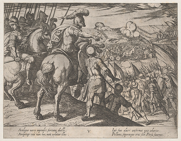 Antonio Tempesta, Plate 5: Alexander Directing a Battle, from "The Deeds of Alexander the Great"