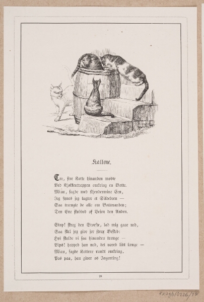 H.P. Hansen, Kattene. Illustration til H.V. Kaalund, "Fabler for Børn"