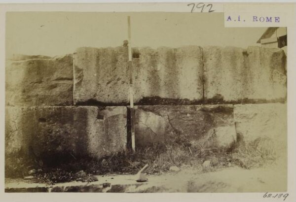 Parker, John Henry, Construction of the Wall of Servius Tullius, B.C. 564, near the Railway Station, (destroyed in 1870).