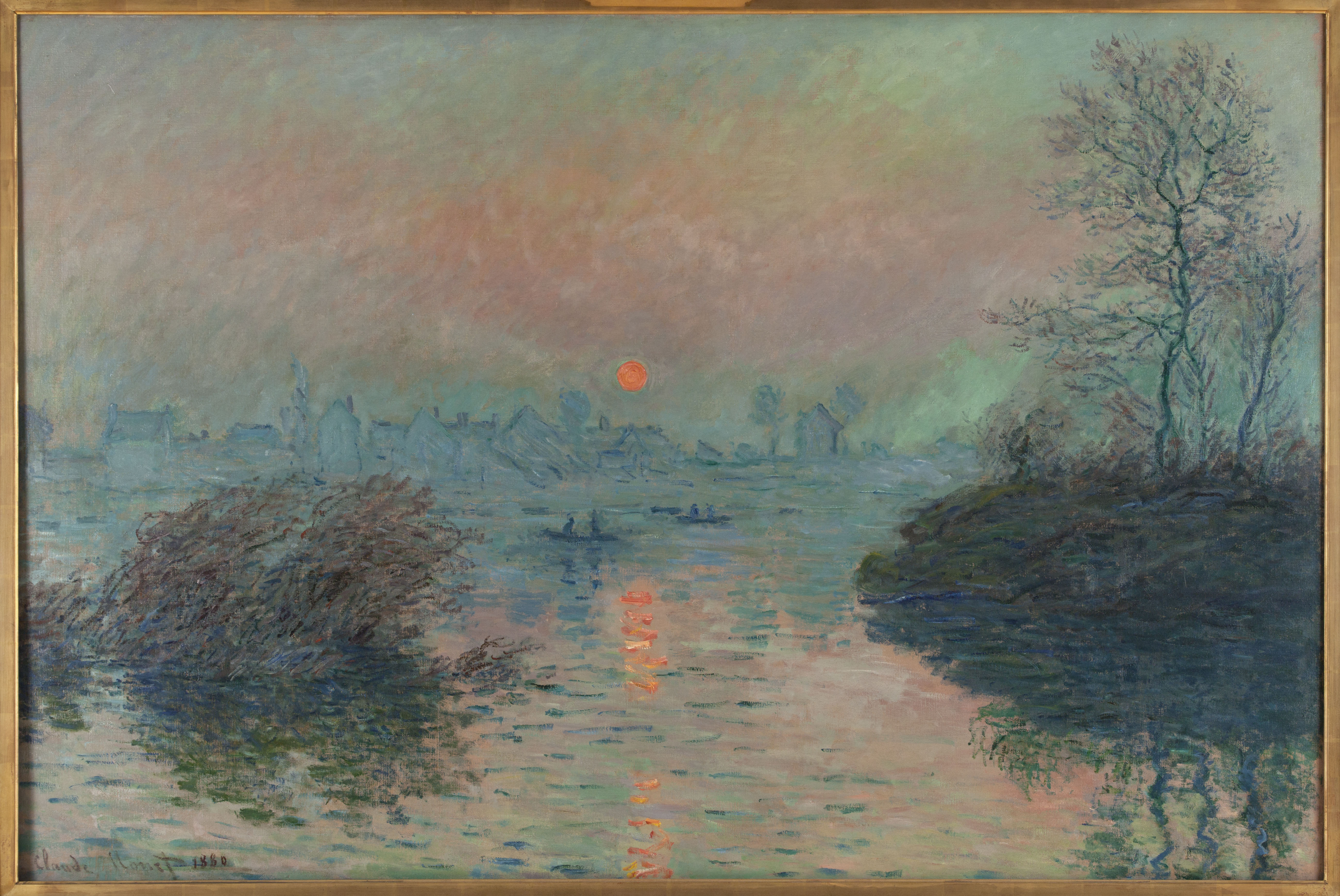Claude Monet, Soleil couchant sur la Seine à Lavacourt, effet d'hiver