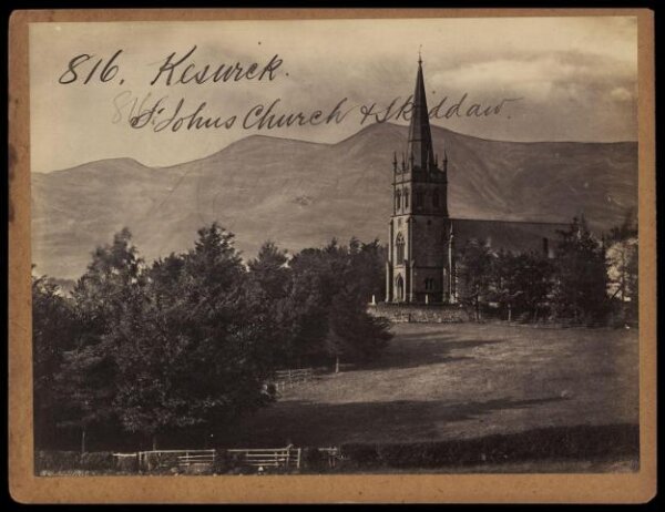 Francis Frith, Keswick.  St. Johns Church & Skiddaw