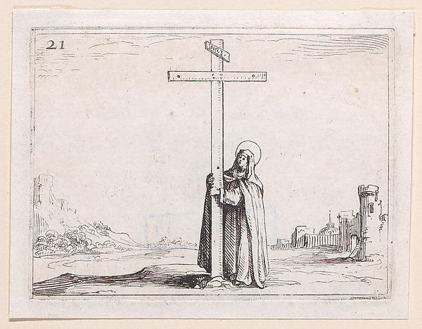 Jacques Callot, La Religieuse Tenant La Sainte Croix (The Nun Holds the Cross), plate 21 from "Lux Claustri ou La Lumière du Cloitre" (The Light of the Cloisters)