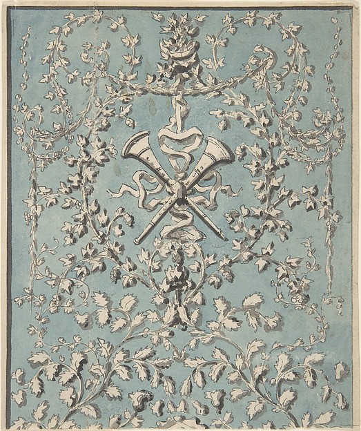 Anonymous, French, 18th century, Design for Upright Decorative Panels
