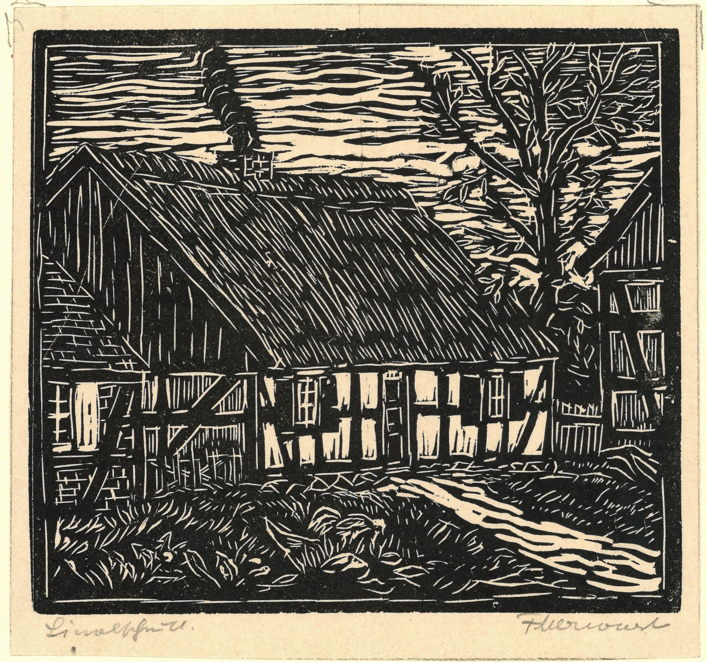 Fritz Merwart, Schwedt (Oder): Bauernhaus in der Nähe von Schwedt