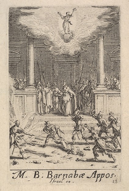 Jacques Callot, Martyrdom of Saint Barnabas, from "The Little Apostles" (Les Petits Apôtres)
