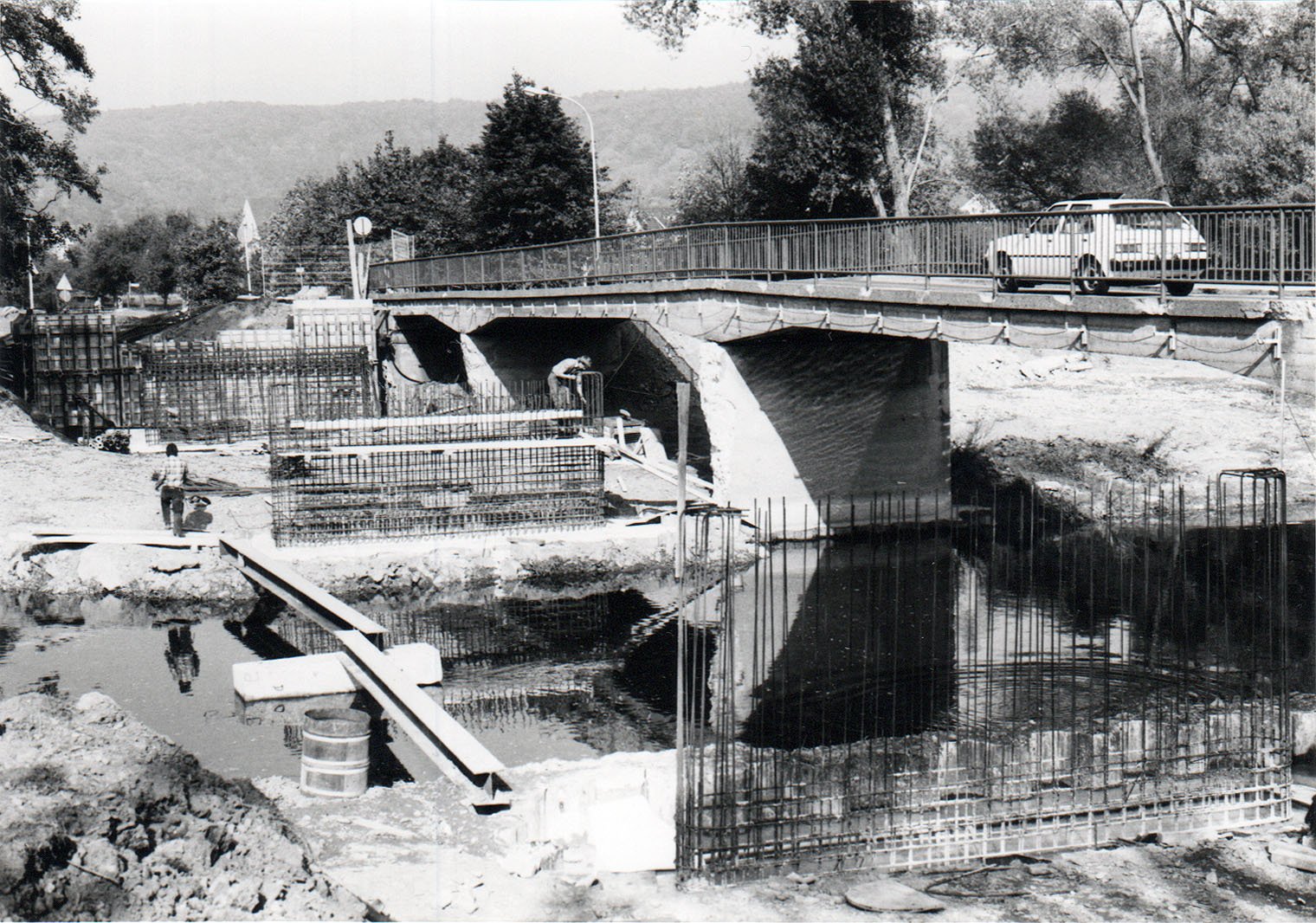 August Wingen, Neubau der neuen und Abriss der alten Ahrbrücke 1986/1987