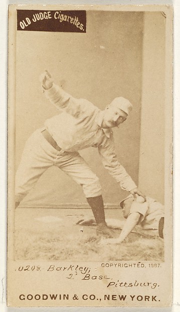 Goodwin & Company, Sam Barkley, 2nd Base, Pittsburgh, from the Old Judge series (N172) for Old Judge Cigarettes