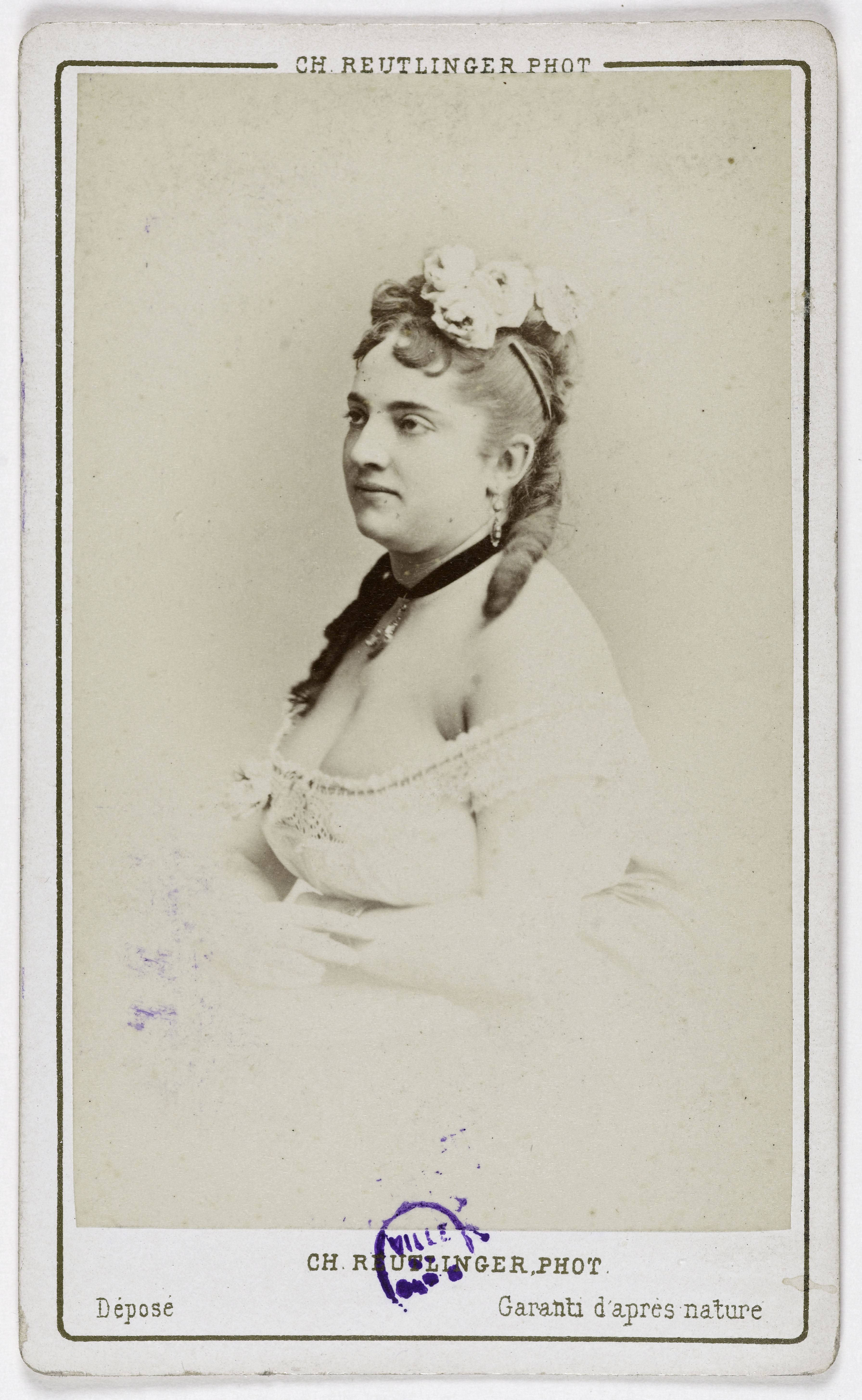 Charles Reutlinger, Portrait de Mlle Duclot (actrice aux Bouffes)