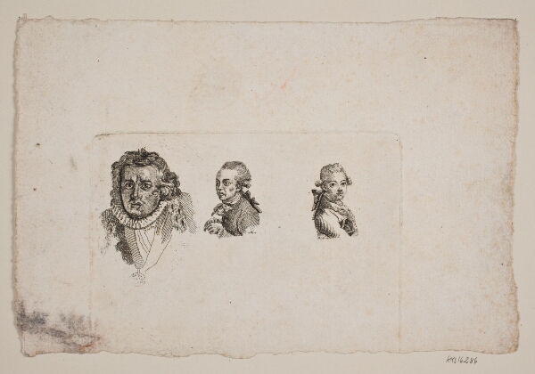 Gerhard Ludvig Lahde, Prøveblad med tre mandshoveder