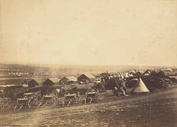 Roger Fenton, Artillery Wagons, Balaklava in the Distance