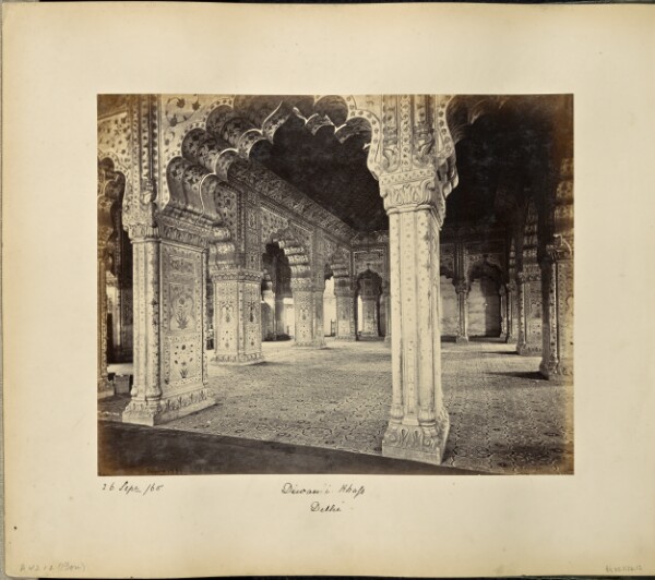 Samuel Bourne, Delhi; The Palace, interior of the Dewan-i-Kass