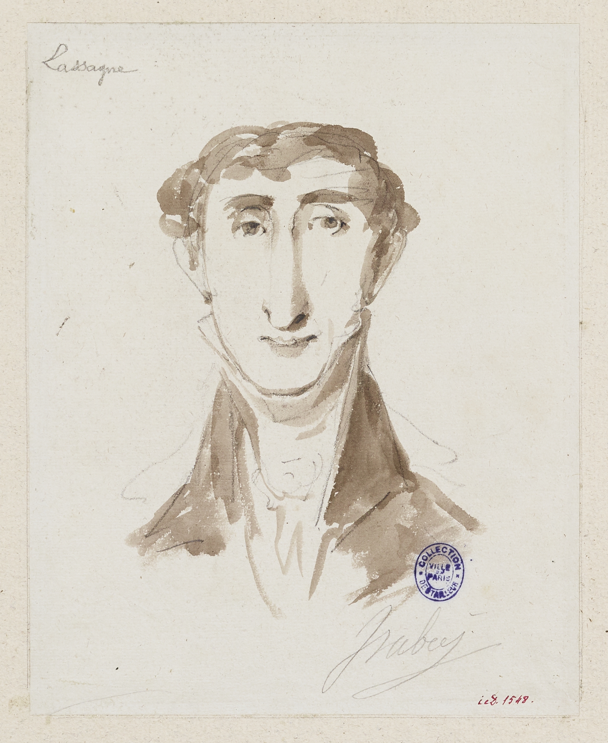 Jean-Baptiste Isabey, Portrait-charge de Lassagne.