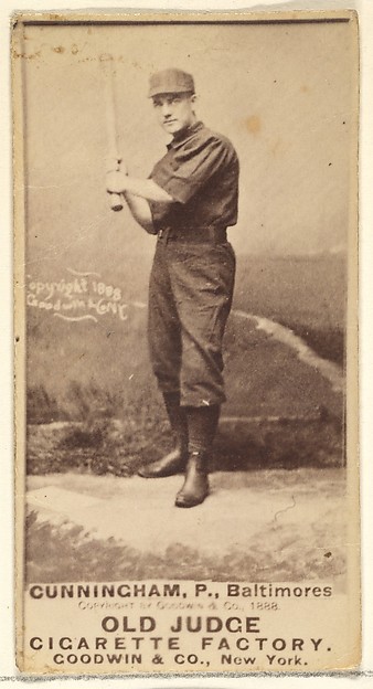 Goodwin & Company, Cunningham, Pitcher, Baltimore Orioles, from the Old Judge series (N172) for Old Judge Cigarettes