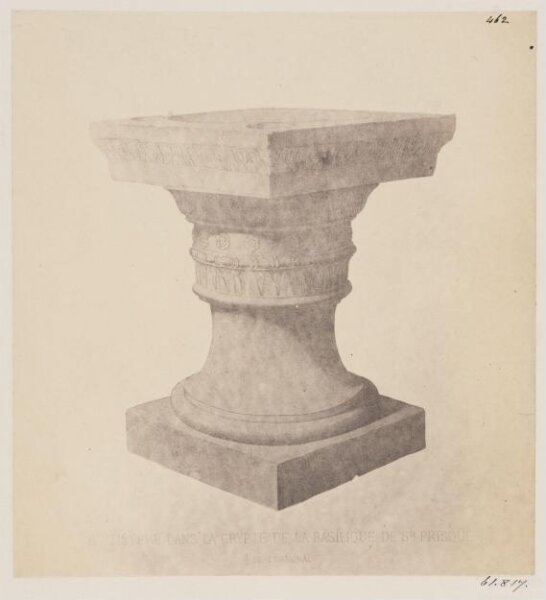 Parker, John Henry, Churches - Baptismal Font in S. Prisca, made out of the Capital and Base of an antique Column.
