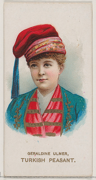W. Duke, Sons & Co., Geraldine Ulmer as Turkish Peasant, from the set Actors and Actresses, Second Series (N71) for Duke brand cigarettes