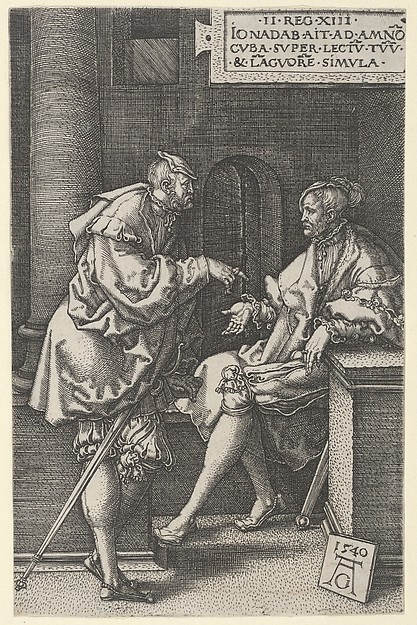 Heinrich Aldegrever, Amnon and Jonadab, from "The Story of Amnon and Tamar"