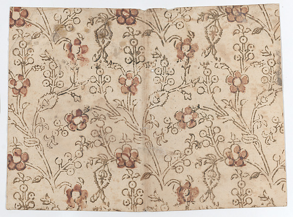 Anonymous, Book cover with overall floral and bud pattern